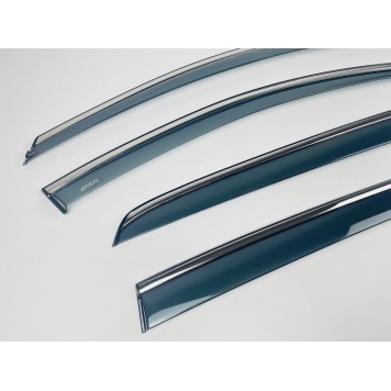 Дефлектори вікон Volkswagen Golf-7 2012+ HB з нерж. хром полоскою-3